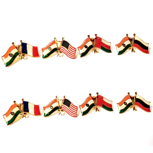 Twin Flag Lapel Pins